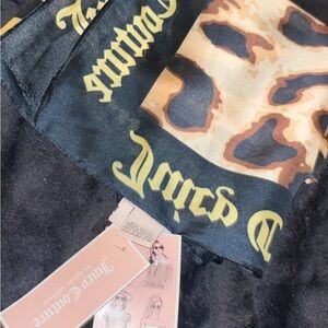 Juicy Couture Black and Tan Animal Print Scarf